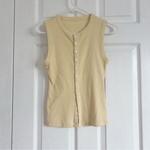 Abercrombie + Fitch Sleeveless Sleeveless Button-Up Top